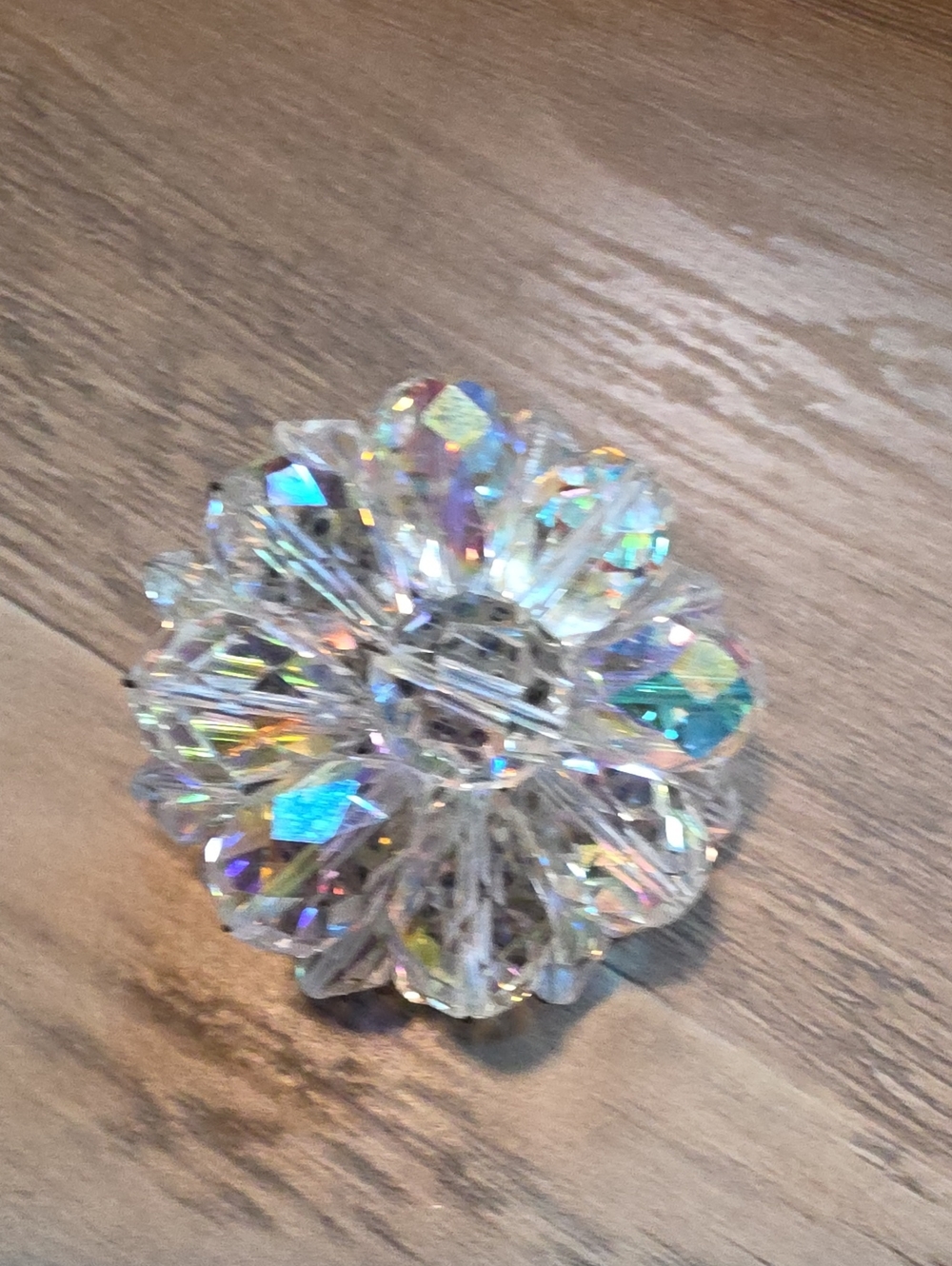 Crystal Prism Decorative Accent - Clear Iridescent Brooch